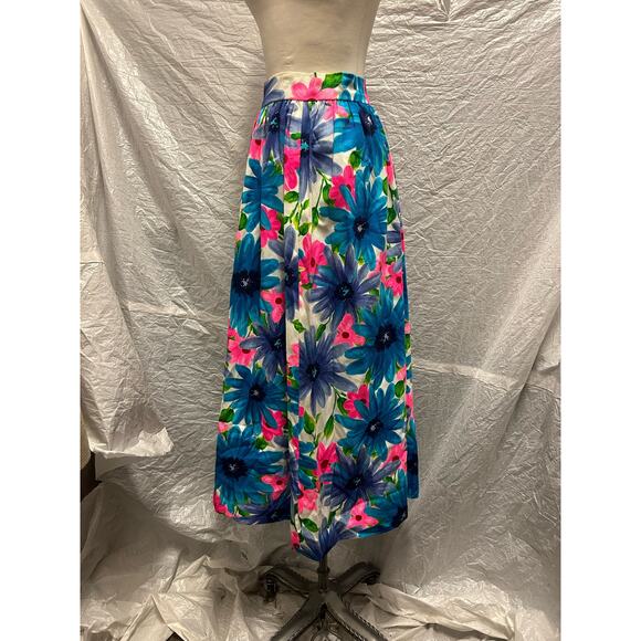Vintage Women’s Skirt Tropical Floral 80s Style, Zip and Clip! - Picture 2 of 5